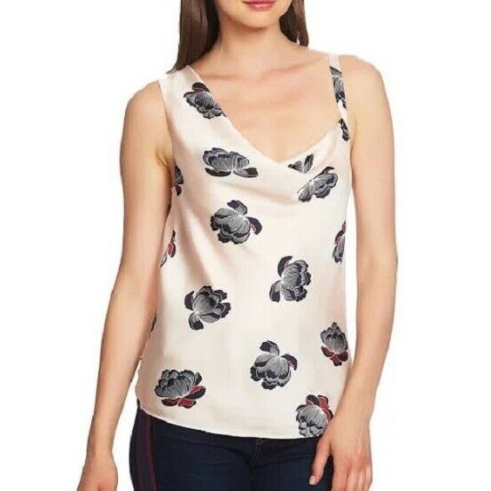 1.State S Blush Cream Floral Blouse 7AV46